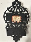 Vintage Iron Art  Cast Iron Double Pocket Matchbox Trinket Holder Wall Mount 