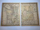 1888 2-piece Washington State Map Fm 1890 Rand-mcnally Atlas See Pics   Descrip
