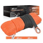 1 4  X 50ft Synthetic Winch Rope For Recovery Towing Winches orange   Winch