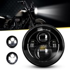7inch Black Led Headlight Compatible With Motorcycle Tour fld softail Heritage