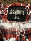 Asylum Men s Red black white Plaid Swim Shorts W  Drawstring Elastic Waist 2xl