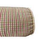 Vintage Bolster Pillow Grandma Core Cottage Shabby Chic Country Plaid Pink Green