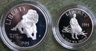 1995 Civil War Battlefield Proof Us Mint 2 Coin Silver Dollar Set Coins Box Coa