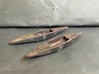 Rare Old Vintage Wooden Unique Hand Weaving Loom Textile Boat Shuttle  2 Pcs 