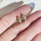 Cute  Solid 10k Yellow Gold Huggie Earrings 7mm Inner  10mm Outer