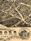 1891 Greensboro Nc Vintage Old Panoramic City Map - 16x24