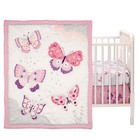 Bedtime Originals Butterfly Kisses Pink purple 3-piece Baby Crib Bedding Set