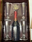 2000 Budweiser Millennium Limited Edition Bottle   Four Pilsner Glasses Unopened
