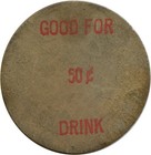Fallon  Nevada Nv The Nugget Casino Good For 50   Drink Rare Wooden Nickel Token