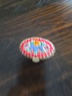 Vintage Micro Mosaic Glass Flower Floral Gold Tone Trinket Pill Box