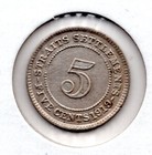 1919 Straits Settlements 5 Cents  726 