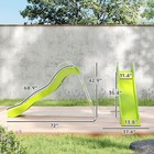 Qaba Outdoor Slide For Kids Ages 3-8  5 7ft Freestanding Wave Slide  Green