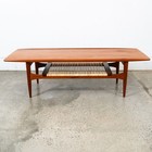 Mid Century Danish Modern Coffee Table Moreddi Kristensen Thomassen Teak Cane Nm
