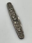 Rare Vintage Judaica 12 Tribes Of Israel Silver 925 Pocket Knife Jewish