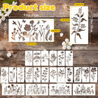 25 Sets Wildflower Stencils Flowers Leaves Herbs Painting Stencils 60 Pcs