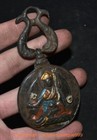 3 6  Old Tibet Buddhism Bronze Painting Je Tsongkhapa Guru Pisces Amulet Pendant