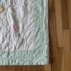 Vintage 50s Duck Baby Quilt Pastels With White Back  Handstitched 38x51 Inches