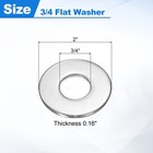 6 Pcs Fender Washer  3 4 Inch 304 Stainless Steel Flat Washer  Silver Tone