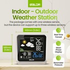 Baldr Home Weather Station Clock - Indoor Outdoor Thermometer Wireless With Weat