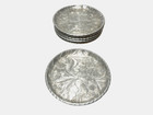 Set Of 6 Vintage Everlast Forged Aluminum Stacking Metal Floral Coasters 3 5    W
