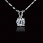 1 Carat Round Diamond Solitaire Pendant Necklace Solid 14k White Gold Over