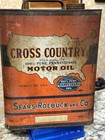 Vintage Cross Country Pennsylvania Motor Oil 2 Gallon Oil Can Sears Roebuck   Co