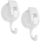 White Heavy Duty Vacuum Suction Cup Hooks  2 Pack   No Damage Front Door