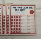 10 Vintage 1940 s Unpunched    pick Your Lucky Girl And Win    Gambling Punch Boards