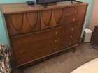 Broyhill Brasilia Mid Century Walnut Magna Highboy Dresser