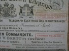 1854 Sardinia The Mediterranean Electric Telegraph Paris London Torino Share