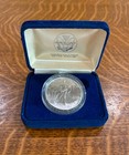 1988 American Eagle One Dollar  999 Fine Silver Silver Coin In Blue Velvet Case