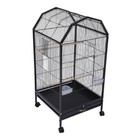 Black Large Bird Cage Wit Rolling Stand Cockatiel Parakeet Finch Parrot Birdcage