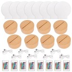 8 Pieces Clear Acrylic Sheets And 8 Pieces 3d Night Led Light Lamp Base Round