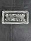 Vintage Crystal Tray Rectangular Heavy Thick Clear Decorative Trinket Jewelry