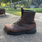 Vintage Red Wing Super Sole 453 Boots Brown Brushed Leather Lace-up Size 10 E2