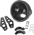 7  Motorcycle Headlight Housing Bucket Black Carbon Steel 32-40mm Fork Brackets