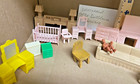 Vintage Lot Unmarked Plastic Dollhouse Furniture Kitchen Nursery Bathroom Den