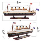 Nautimall Rms Titanic Model Wooden Cruise Small  14    Burgendy black white 