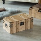 Vintiquewise Natural Wooden Style Trunk With Handles  Large