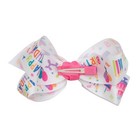 Hair Clip - Girls  Grosgrain Hair Bow With Knot Wrap Center  5 Inch  Birthday   