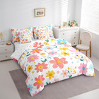 Cute Flower 7 Piece Bedding Set Twin Size Kids Cartoon Cute Floral Bed In A Bag