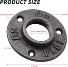 10 Pack 3 4  3 Holes Floor Flange  Rustic Industrial Black Malleable Iron Floor
