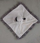 Cow Bull Baby Lovey White Gray Black Security Blanket 12 x12  Baberoo