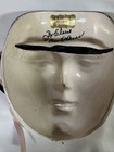 Vintage Signed Clay Art Glazed Ceramic Art Deco Woman Mask For Wall