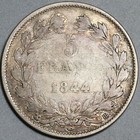 1844-bb France 5 Francs Louis Philippe I Avf Strasbourg Silver Coin  24010703r 