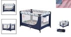 Lightweight Blue Bassinet Crib - Portable Play Yard For Infants And Toddlers