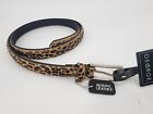 Womens George Cheetah Print Belt Faux Fur Size Xl Genuine Leather