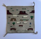 Antique  Native American Indian  Navajo  Hand Woven  Wool   Pictorial Rug