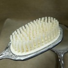 Vintage Silverplate Three Piece Vanity Set  Mirror Comb Brush Repousse Design
