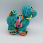 Crochet Knit Teal Dog Plush     5 5  Handmade Stuffed Animal Toy Amigurumi Style